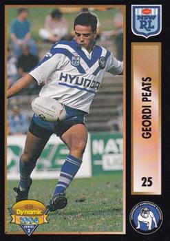1994 Dynamic Rugby League Series 2 #25 Geordi Peats Front